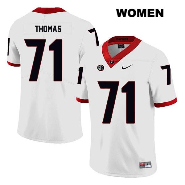 Georgia Bulldogs Women's Andrew Thomas #71 NCAA Legend Authentic White Nike Stitched College Football Jersey UXU2556OW